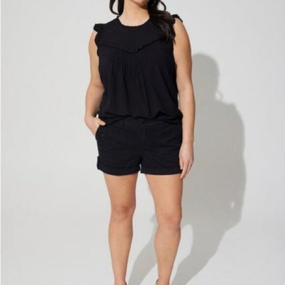 Women’s Torrid Black 3.5 Inch Military Stretch Twill Mid-Rise Short 24R - Picture 3 of 10